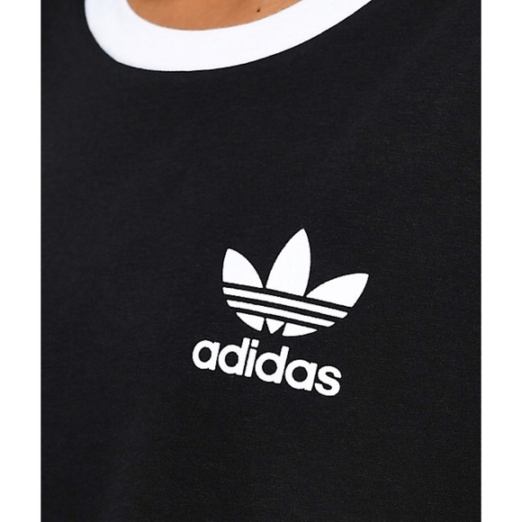 🖤 new adidas originals black 3 stripe T-shirt L - Picture 3 of 4